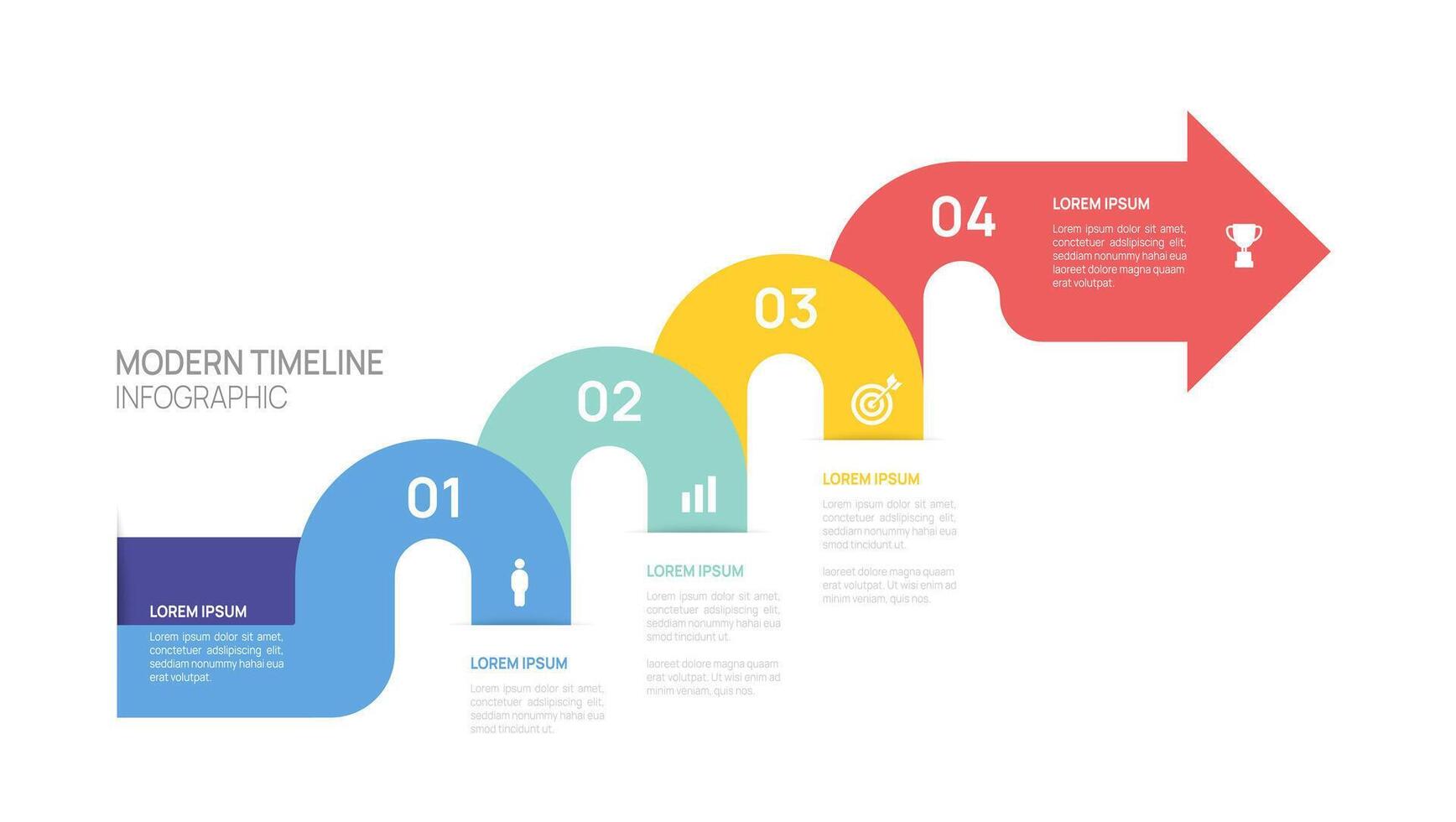Infographic flow chart arrow business template with icons and 4 options or steps vector
