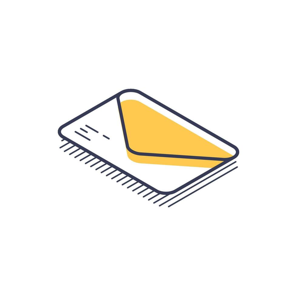 Isometric line icon of an envelope showcasing design in digital illustration vector