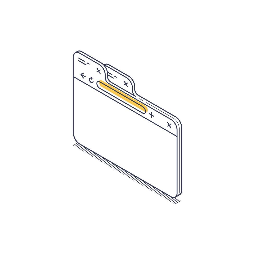 Isometric line icon of a web browser window design vector