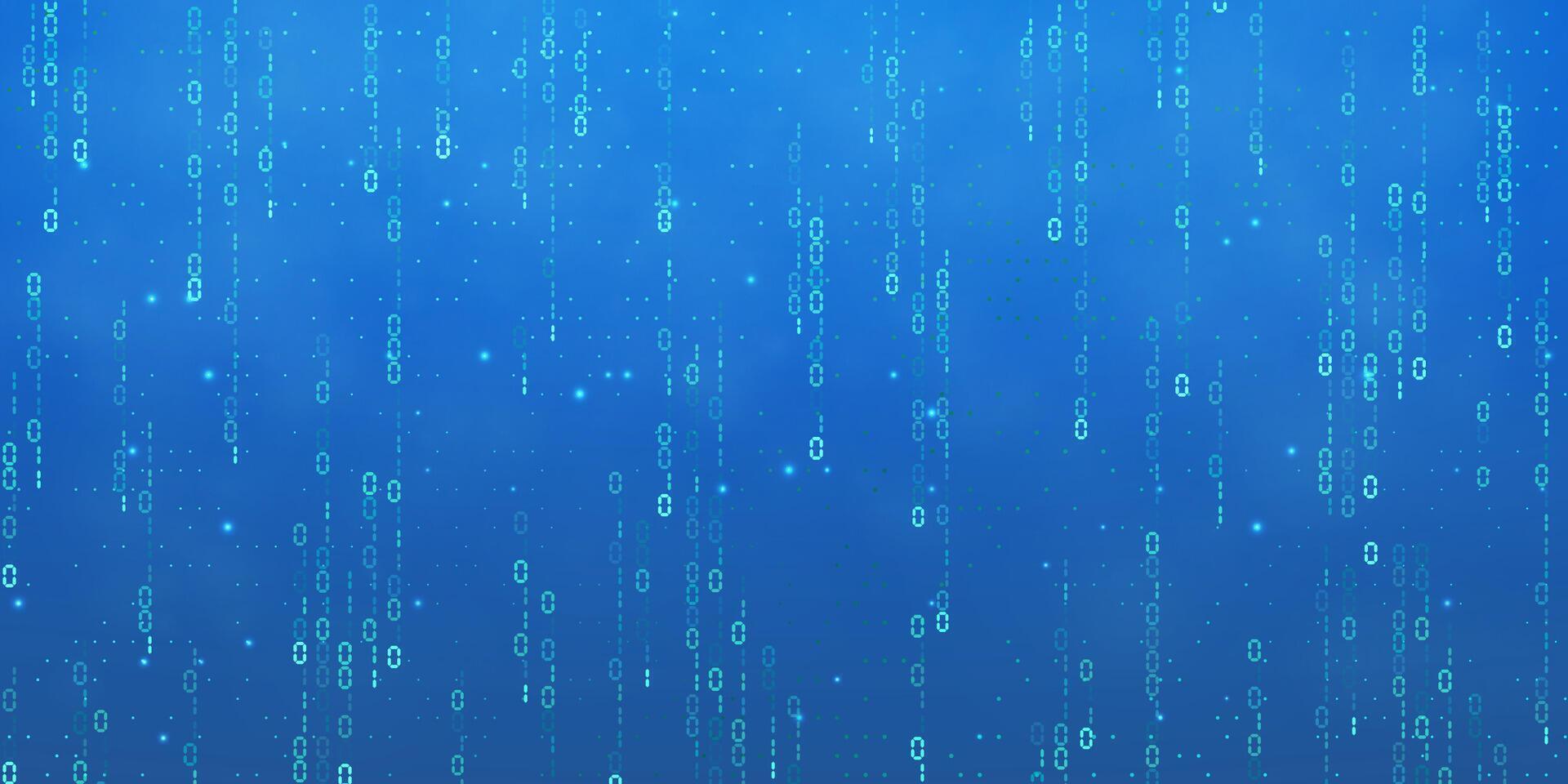 Abstract falling digits. Digital data technology concept. Blue futuristic cyberspace. illustration vector