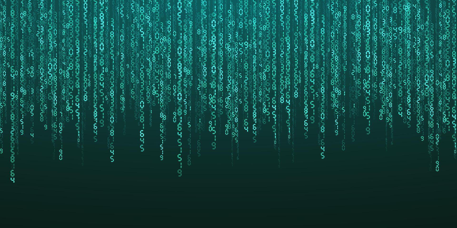 Abstract falling digits Digital data technology concept. Blue futuristic cyberspace vector