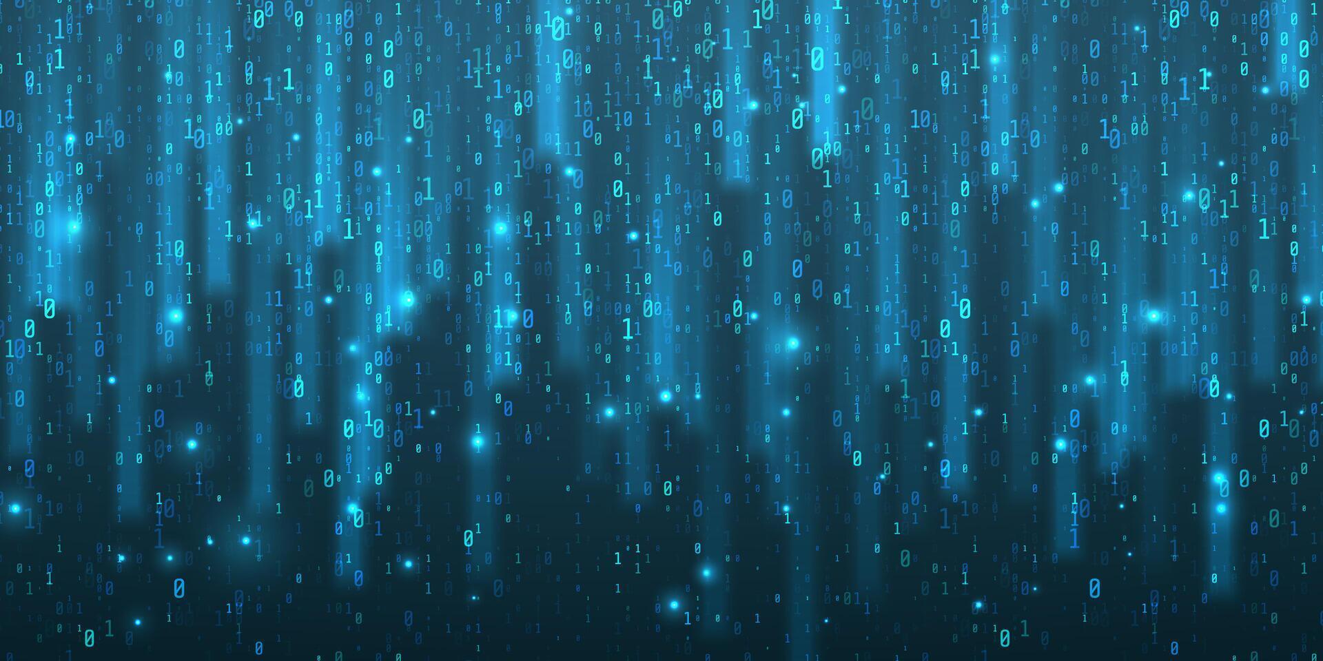 Abstract falling digits. Digital data technology concept. Blue futuristic cyberspace. vector