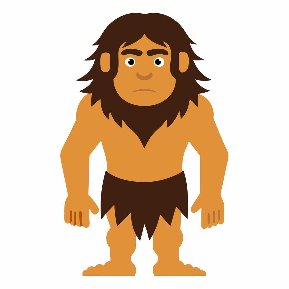 Cartoon funny caveman. Illustration on white background vector