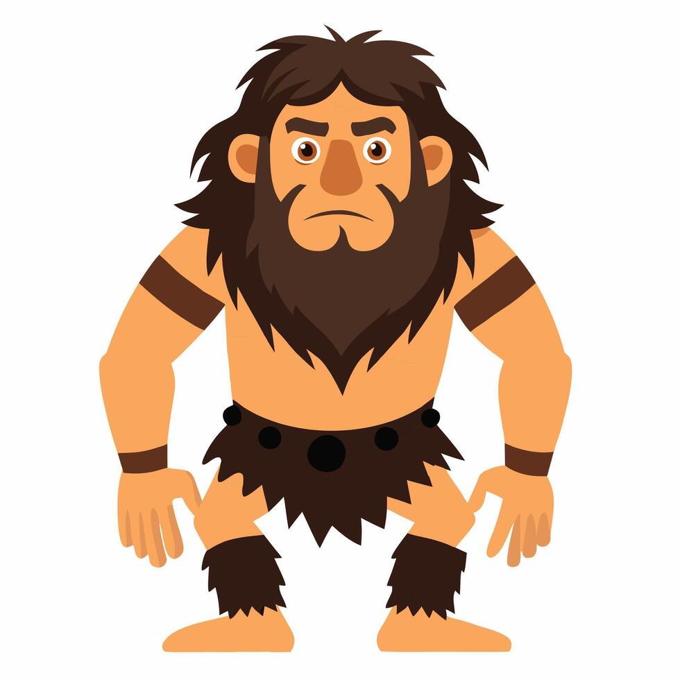 Cartoon caveman. Style for kids. Colorful illustration on white background vector