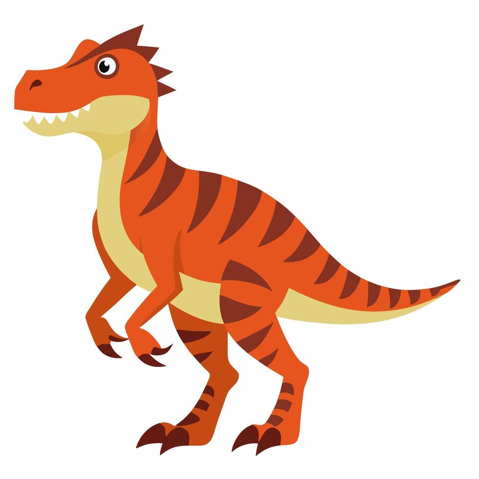 Cartoon Carnotaurus dinosaur. Style for kids. Colorful illustration on white background. vector