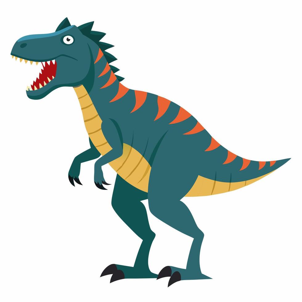 Cartoon Tyrannosaurus Rex dinosaur. Style for kids. Colorful illustration on white background. vector