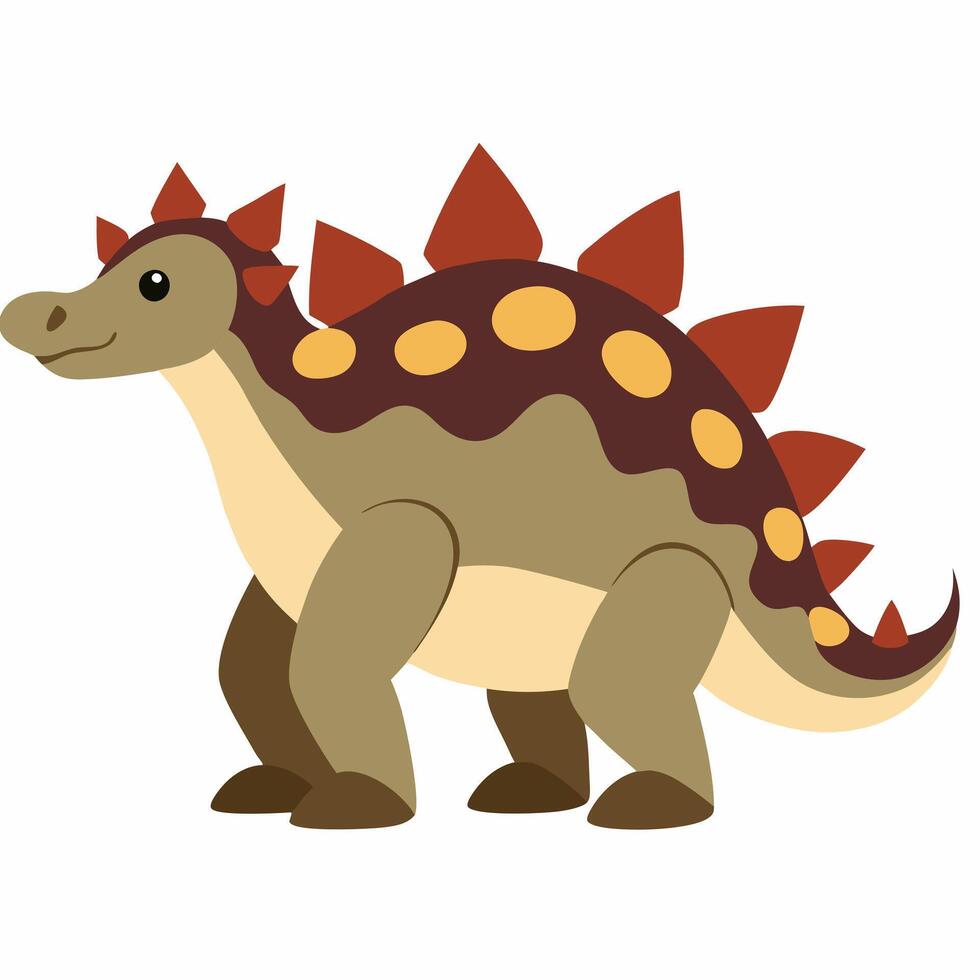 Cartoon Ankylosaurus dinosaur. Style for kids. Colorful illustration on white background vector