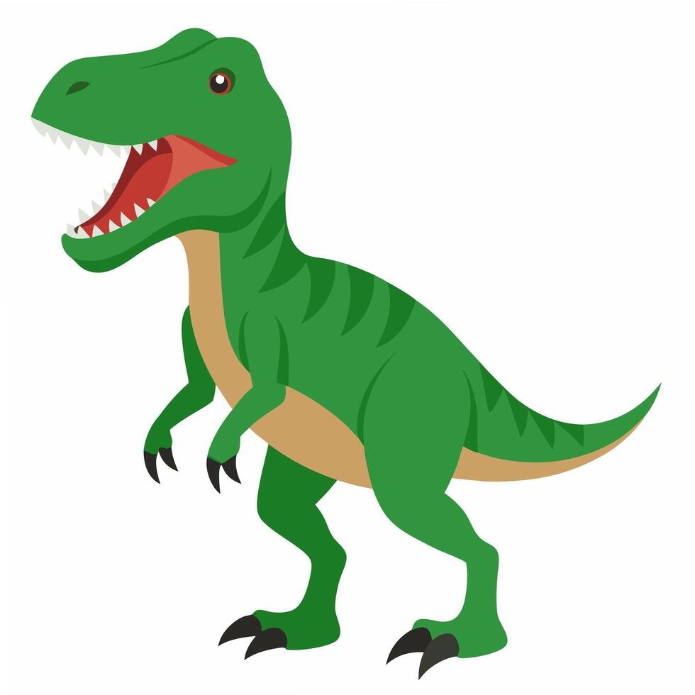 Cartoon tyrannosaurus Rex dinosaur. Colorful illustration on white background. vector