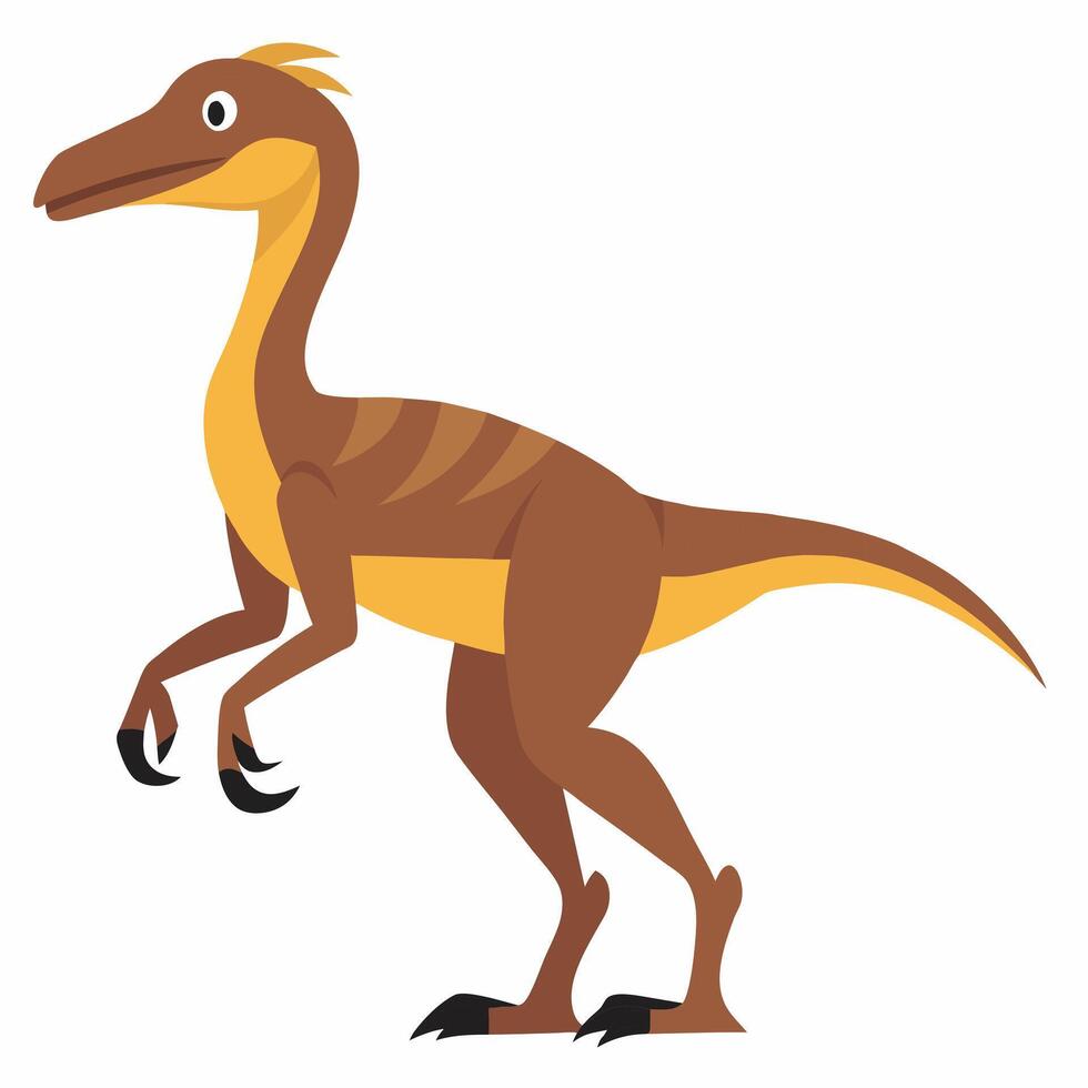Cartoon Deinonychus dinosaur. Colorful illustration on white background. vector