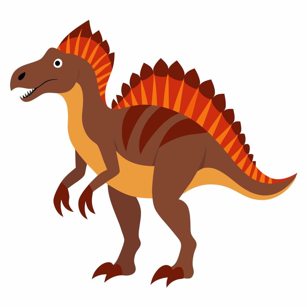Cartoon Spinosaurus dinosaur. Illustration on white background. vector