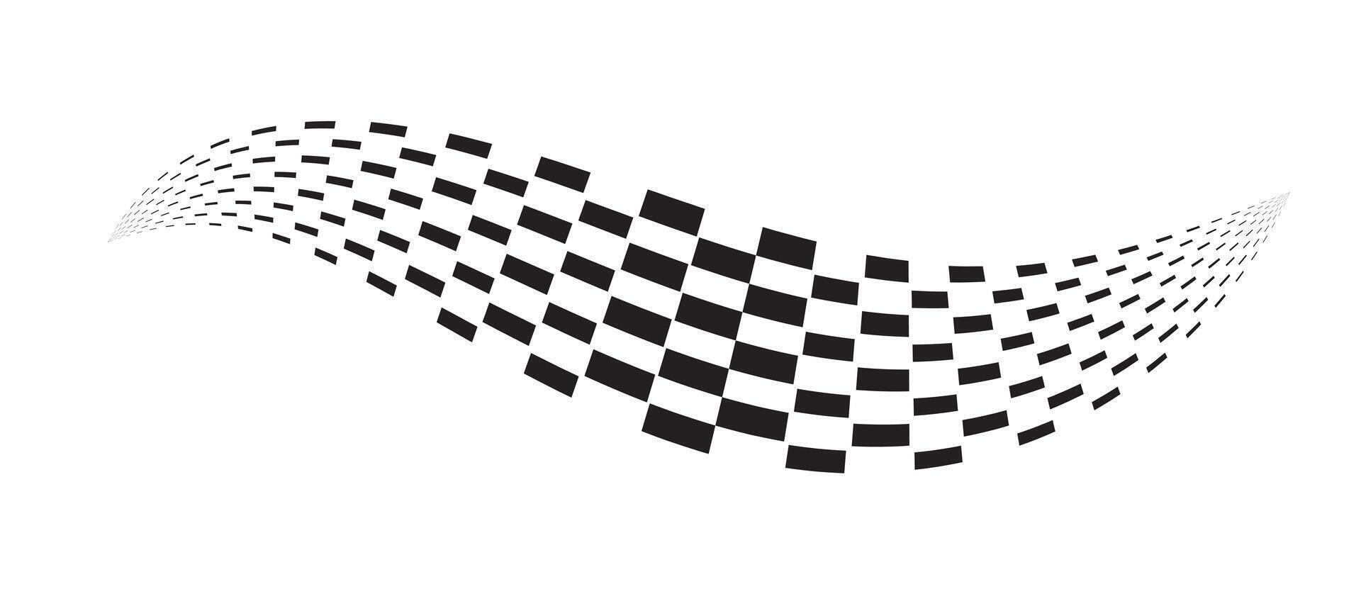 Checkered waving flag on white background vector
