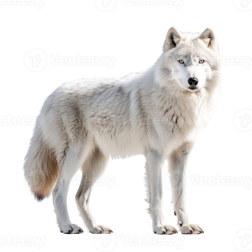 standing arctic wolf isolated on a transparent background png