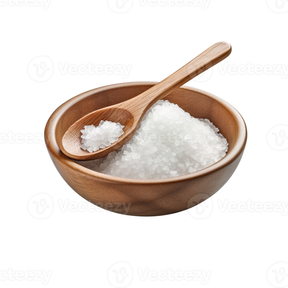 spoon holding salt in bowl isolated on transparent background png