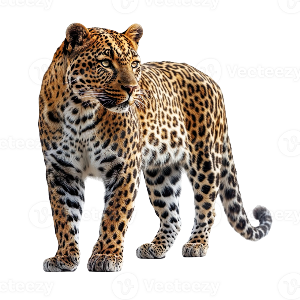 standing leopard isolated on a transparent background png
