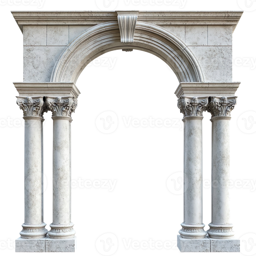 Stately arch pillar isolated on a transparent background png