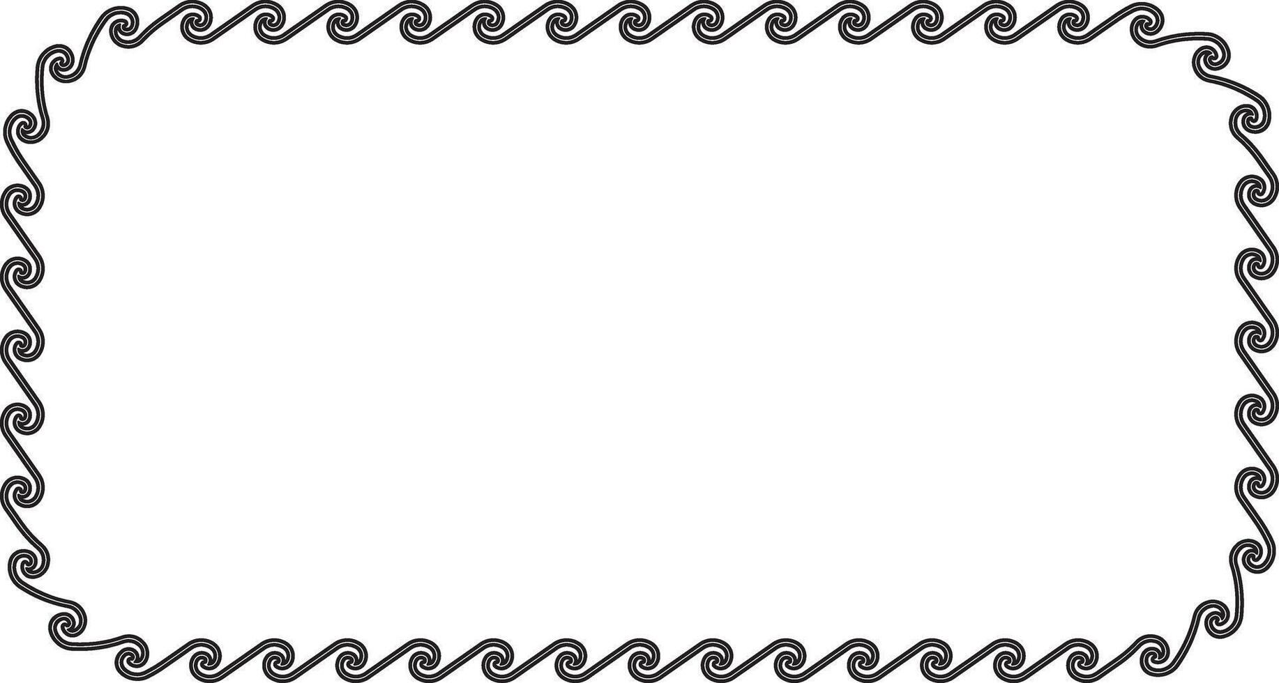 rectangular Vitruvian scroll pattern frame vector