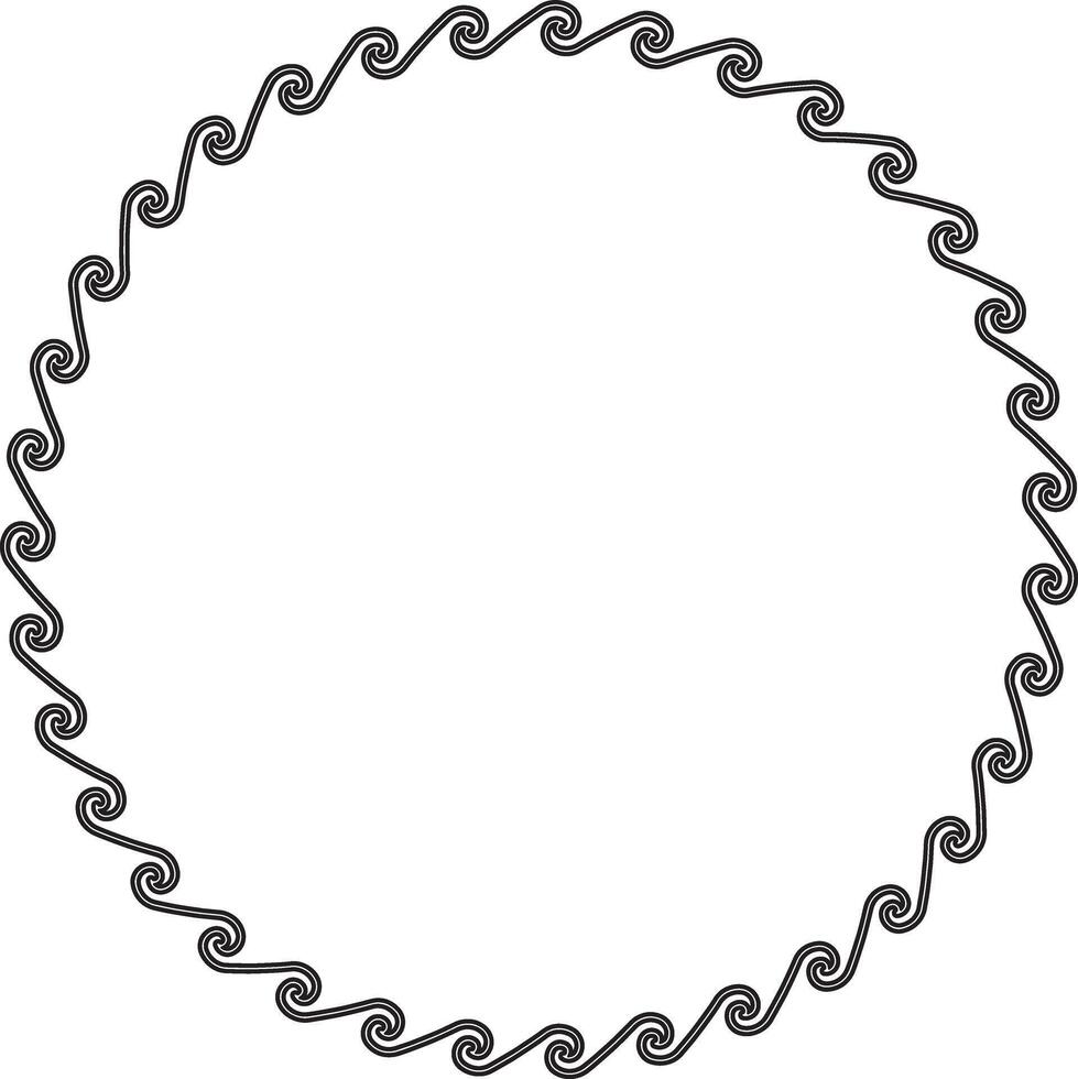circular Vitruvian scroll pattern frame vector