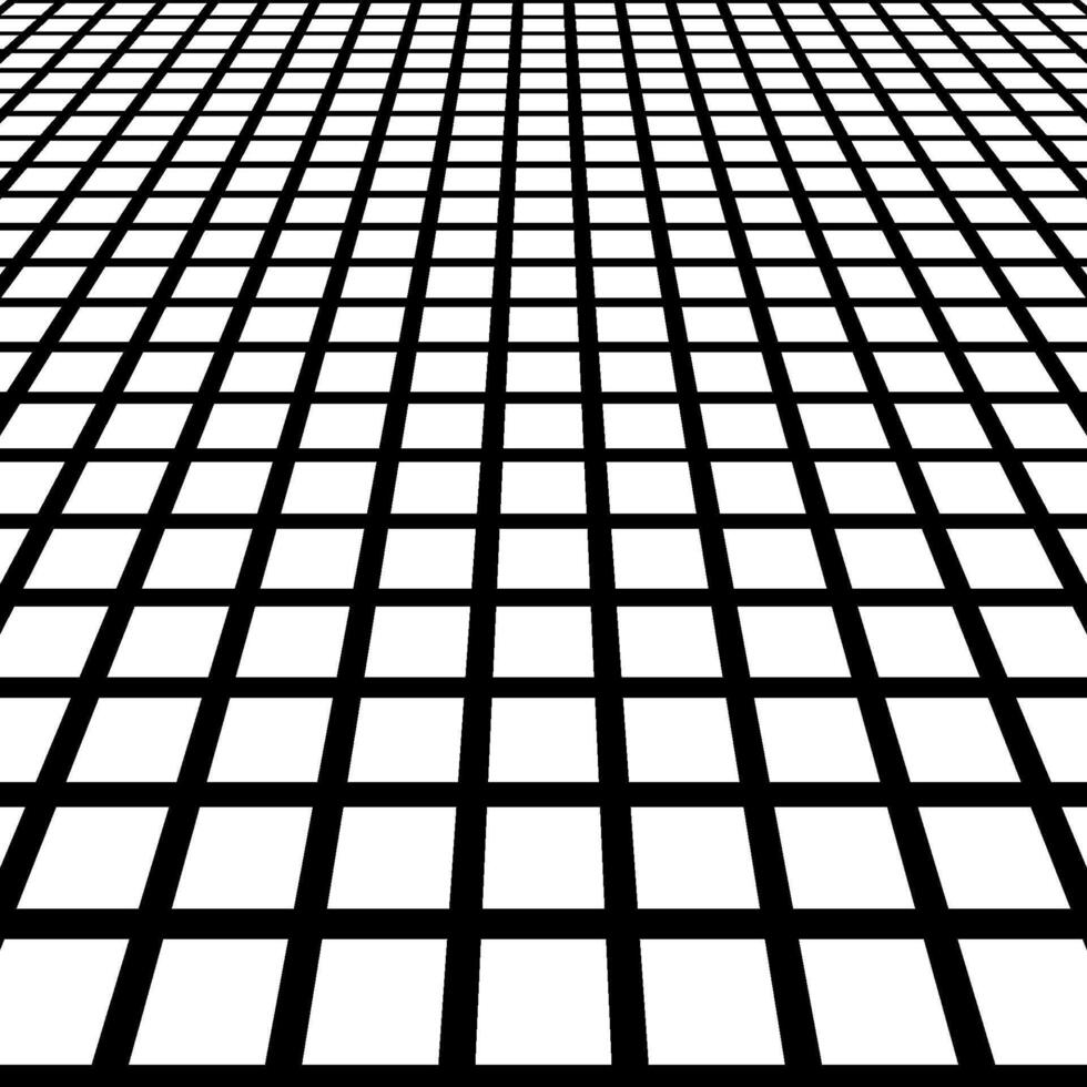 Geometric black grid, white background, perspective pattern, abstract modern backdrop vector