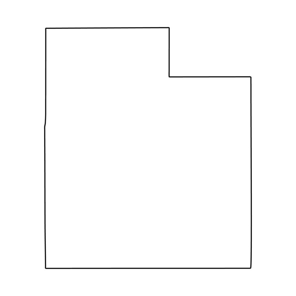 Utah State Outline Map, Simple Black Border Silhouette vector