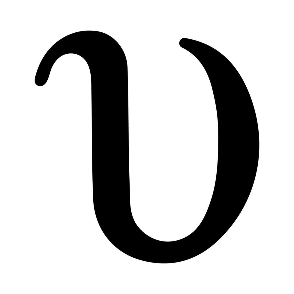 Bold Greek epsilon letter in modern minimalist black style vector