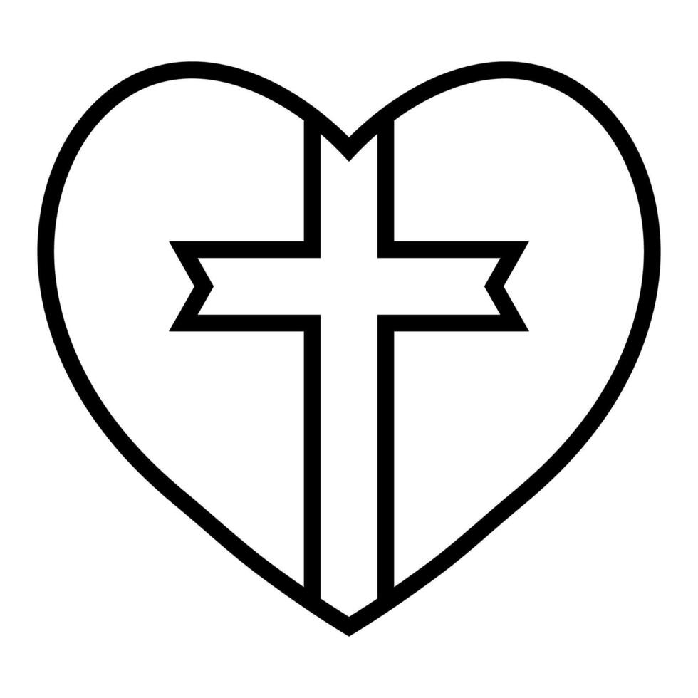 Christian Heart Symbol Cross and Arrows, heart featuring Christian cross vector
