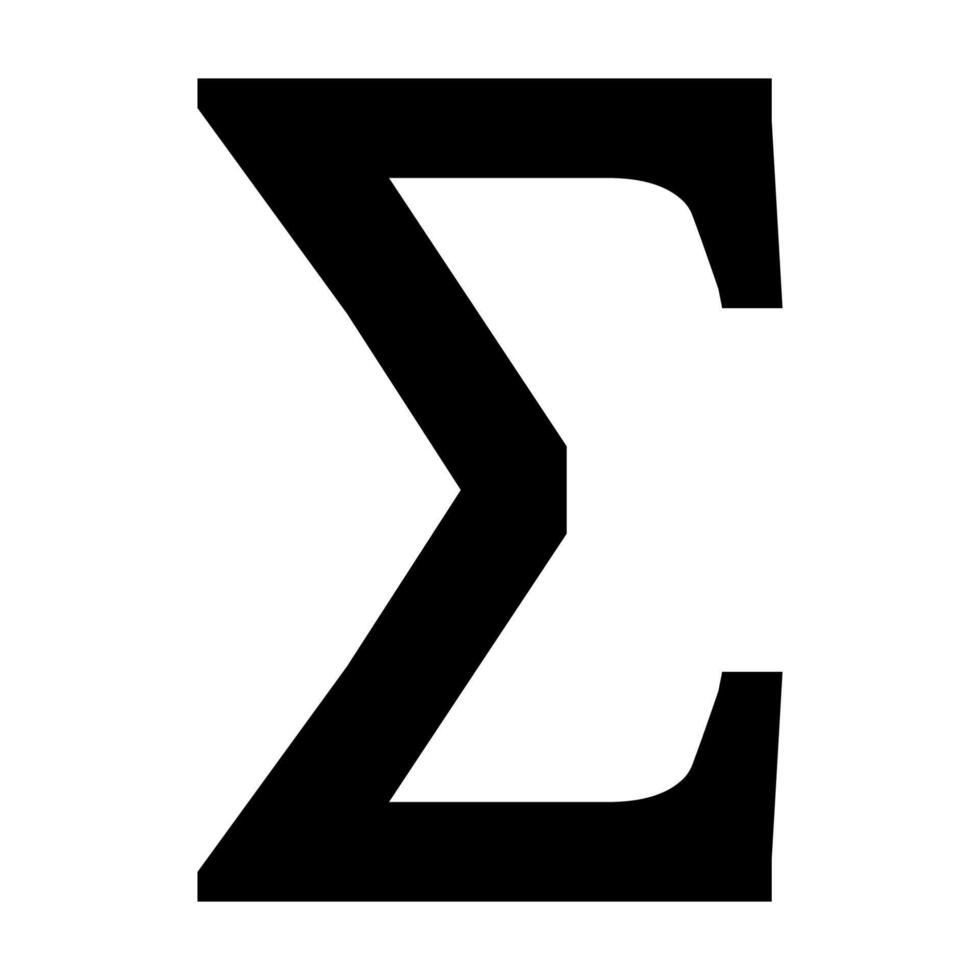 Clean Sigma letter icon, bold Greek symbol on white vector
