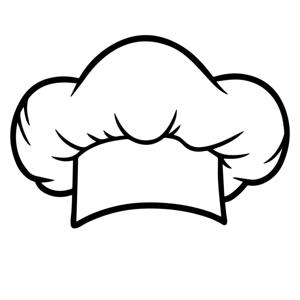 Simple chef hat line art for menus, logos, cooking themes vector