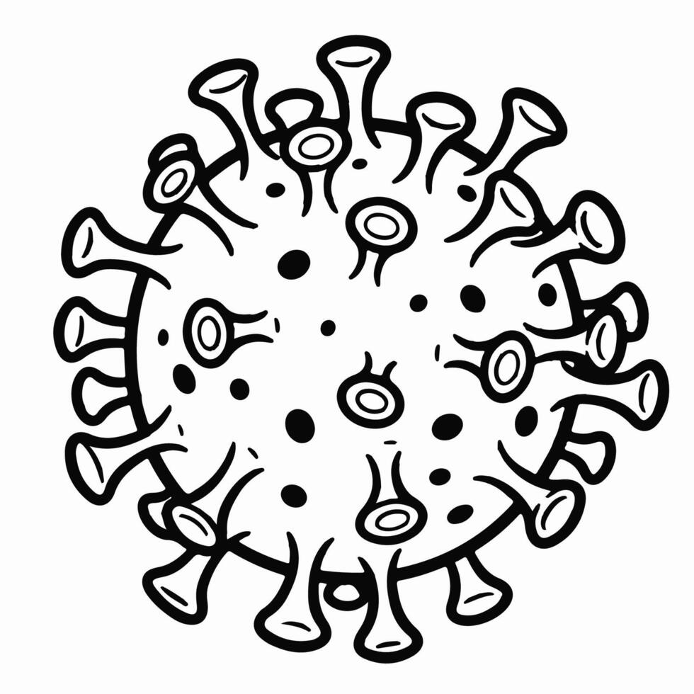 Funny cartoon icon virus covid, Cartoon Style disease bacteria vector