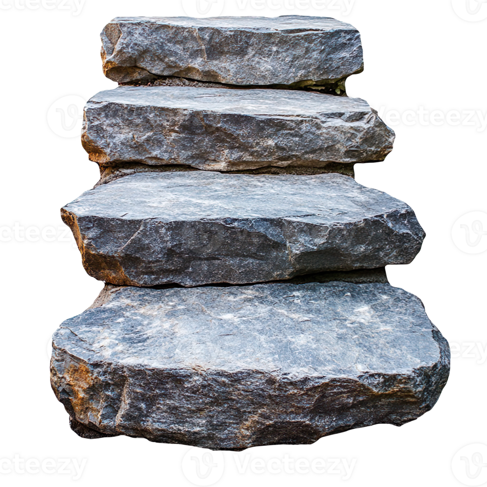 Steps made of stone slabs isolated on transparent background png