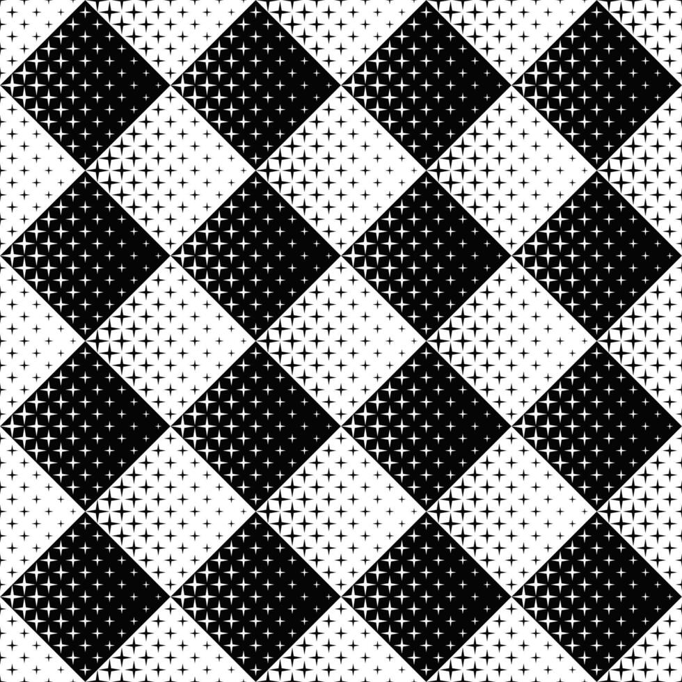 Seamless black and white abstract star pattern background design vector