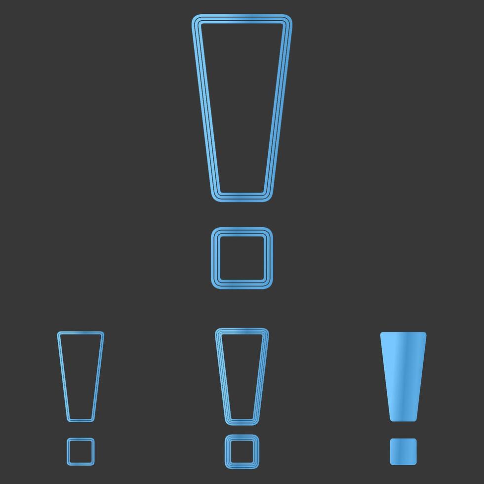 Blue line exclamation logo design set vector