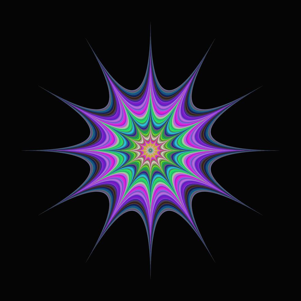 Abstract colorful star fractal design vector