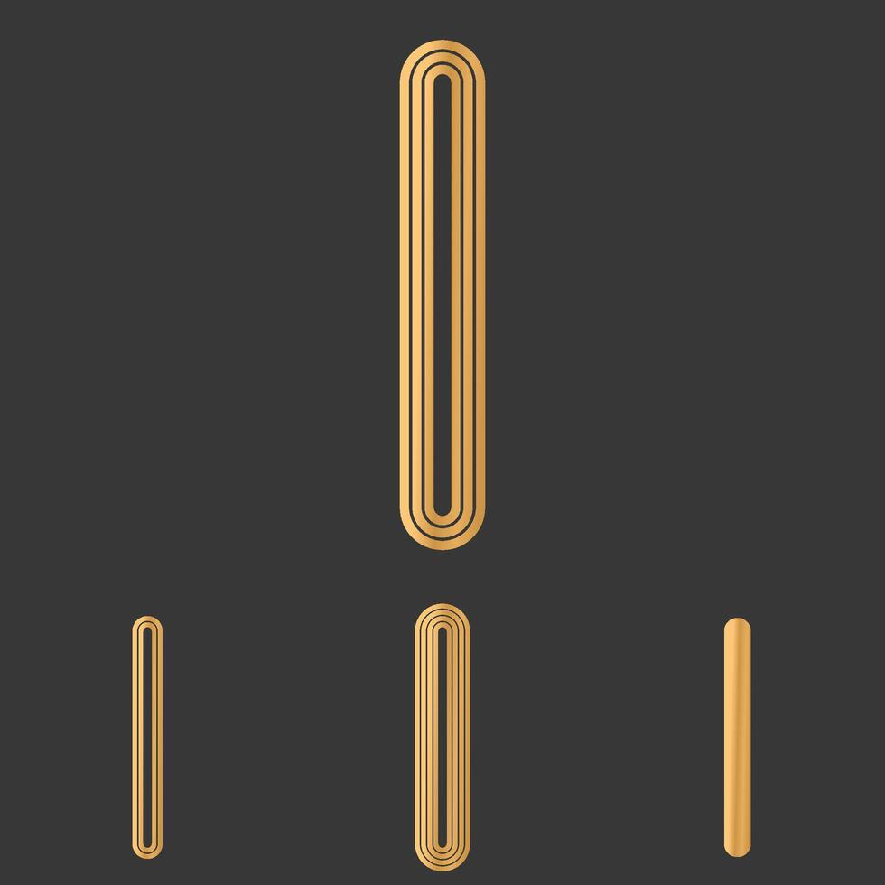 Bronze line i logo design set vector