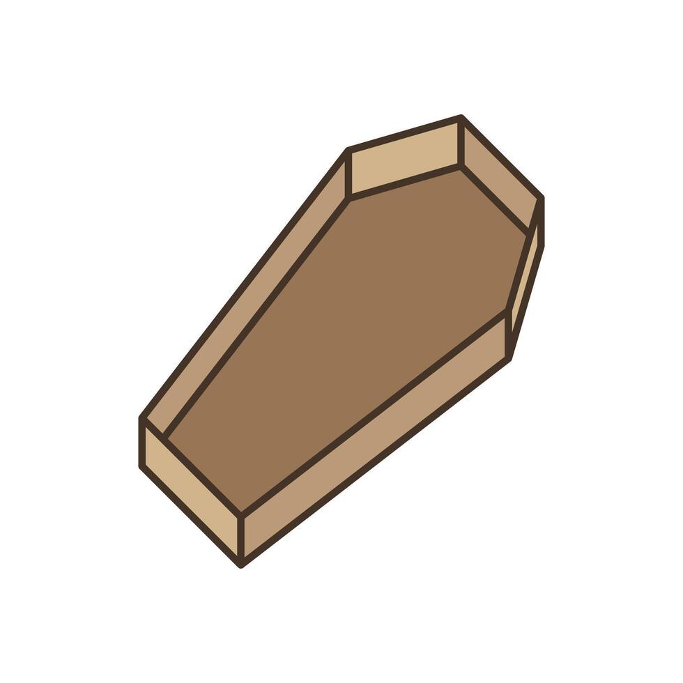 brown coffin flat design vector