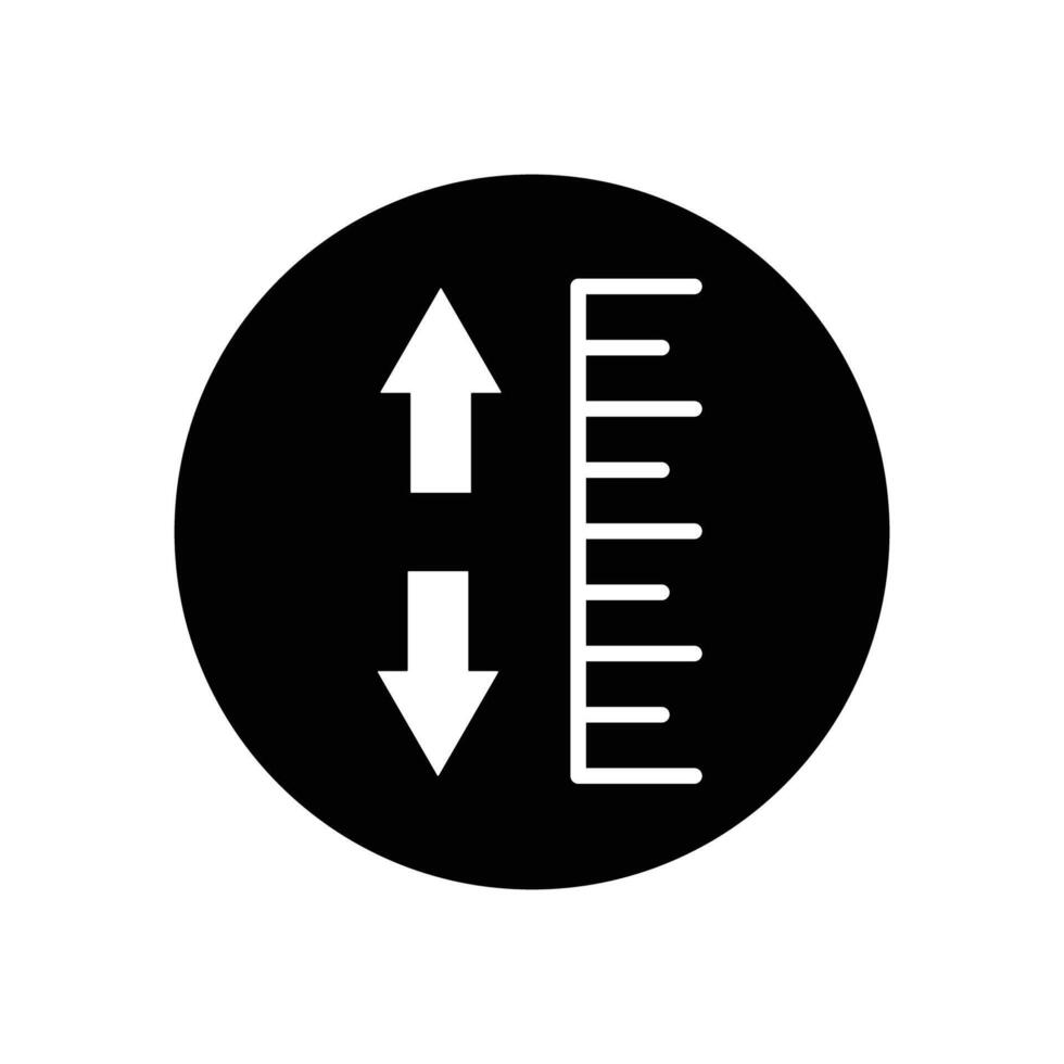 adjustable line height icon ruler with two arrows pointing up vector
