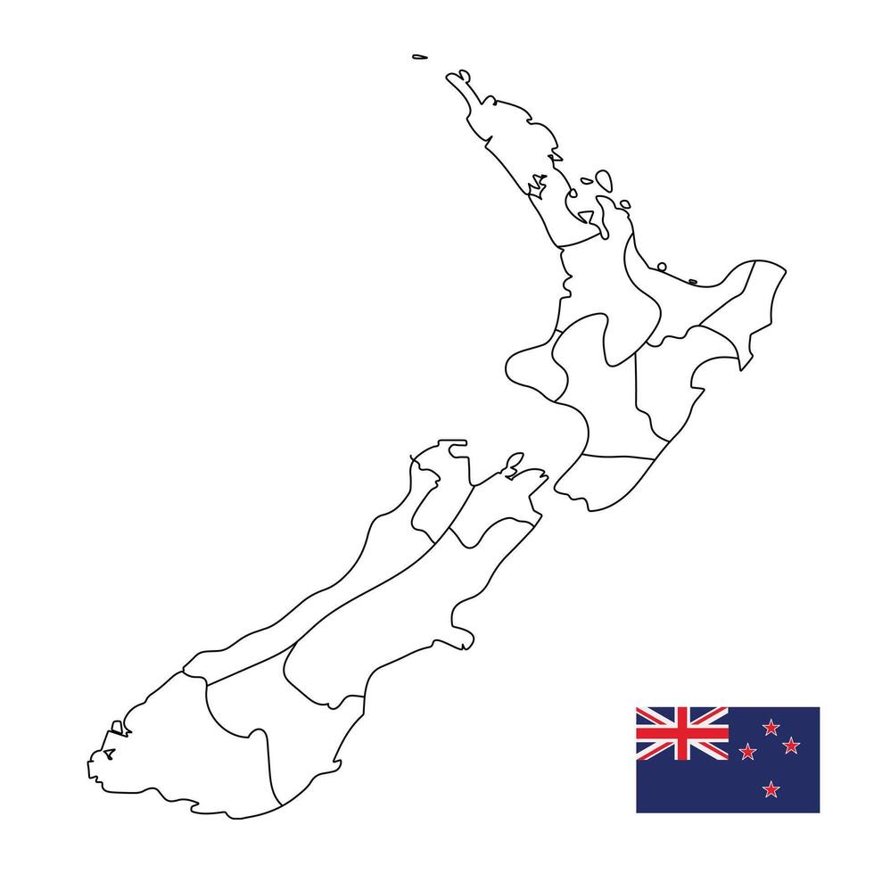 new zealand map outline vector