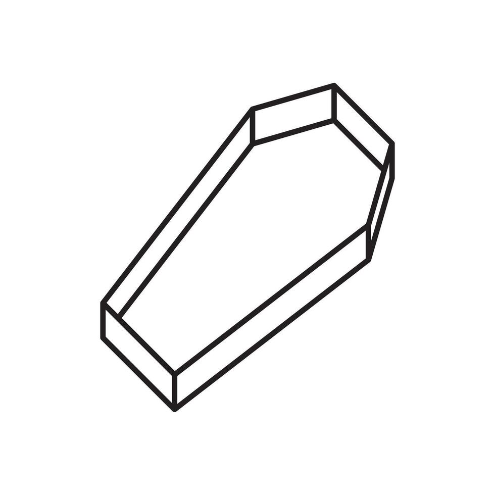 a black and white drawing of a coffin vector