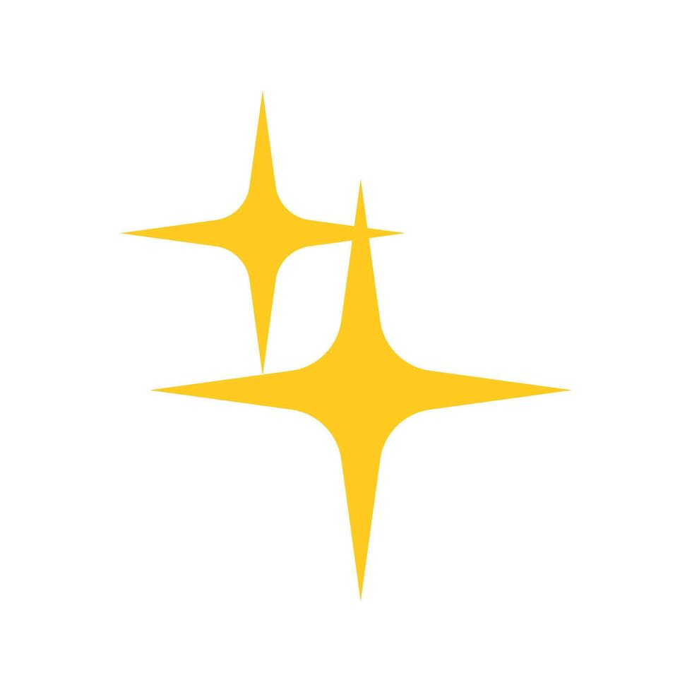 two yellow star blink on a white background vector