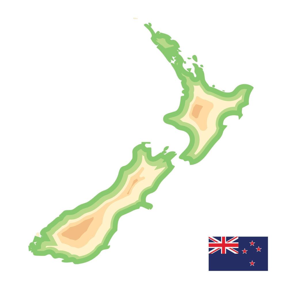 new zealand map flat design vector