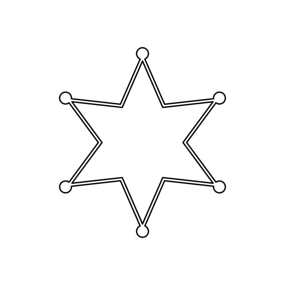 cowboy star badge outline vector