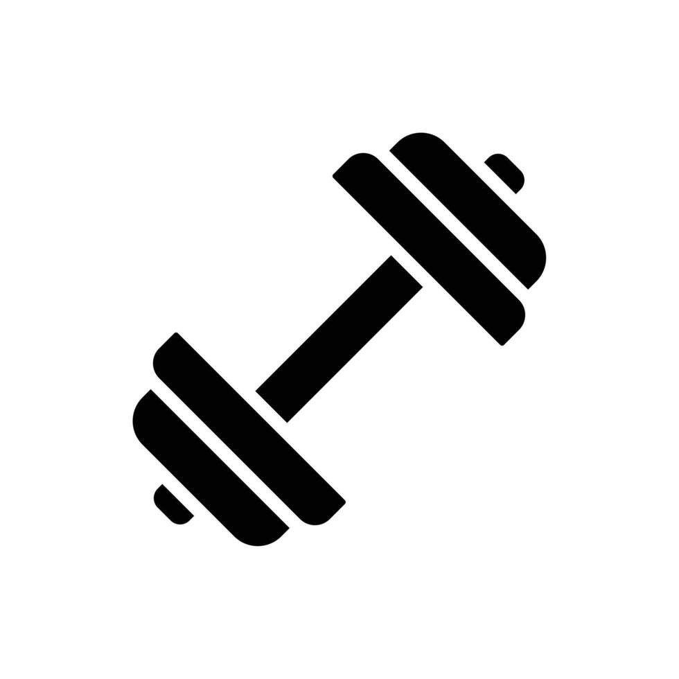 Dumbbell black icon vector