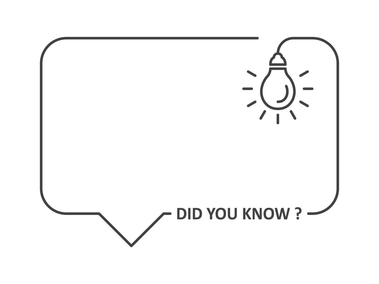 template design did you know speech bubble with light bulb icon illustration vector