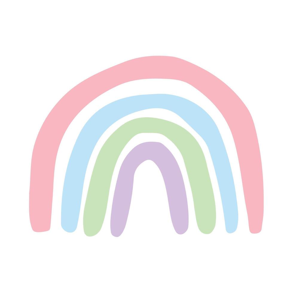 a rainbow is drawn in a colorful style vector