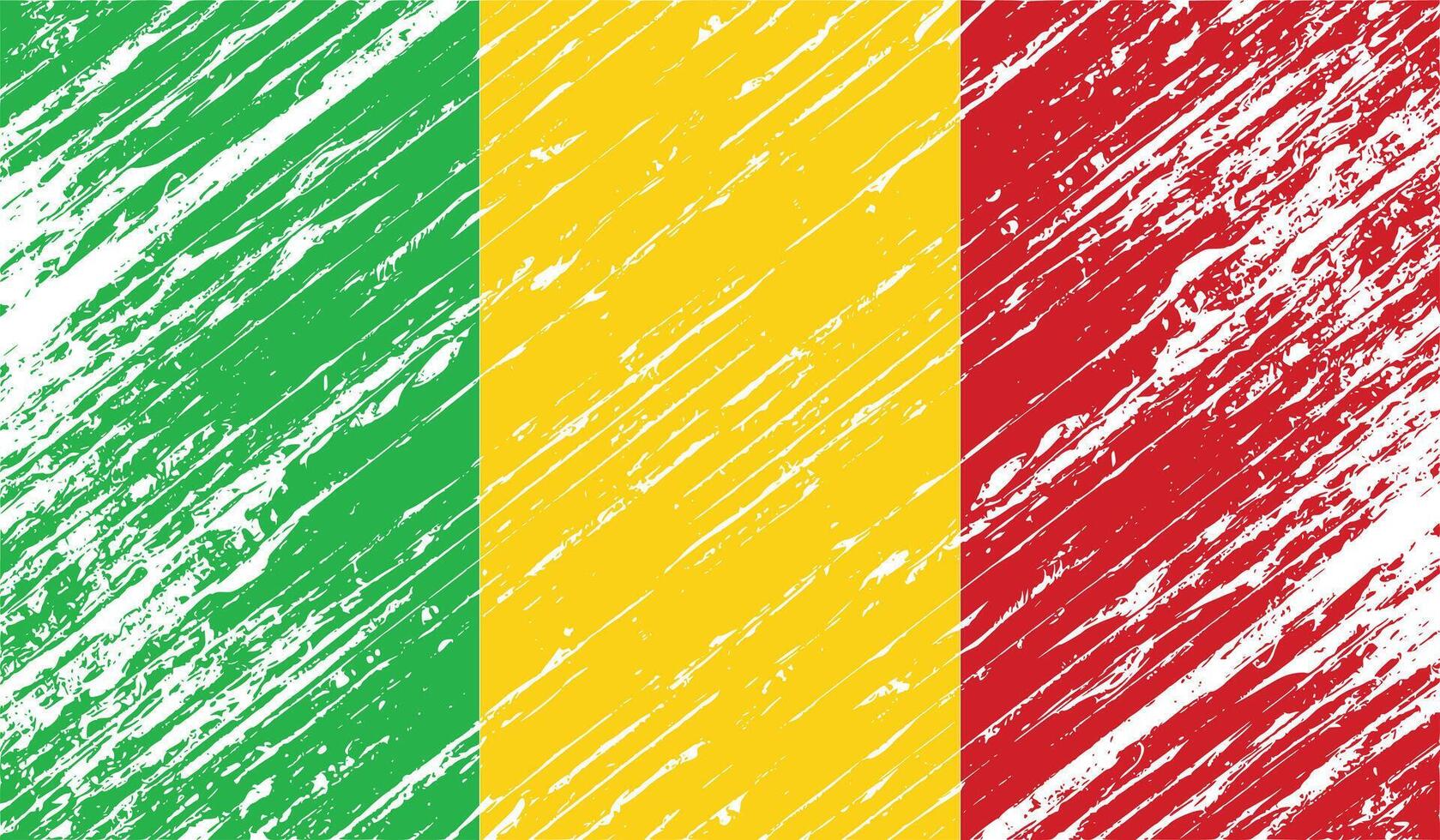 the flag of mali is painted with a brush vector