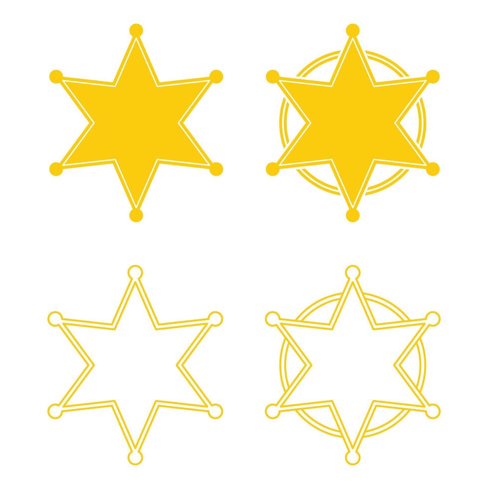sheriff badge star symbols vector