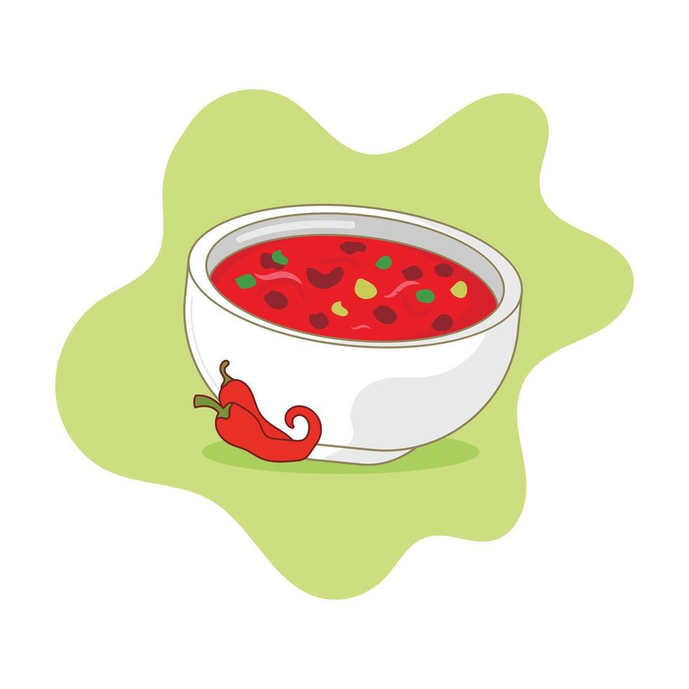 chili bowl flat design illustration vector