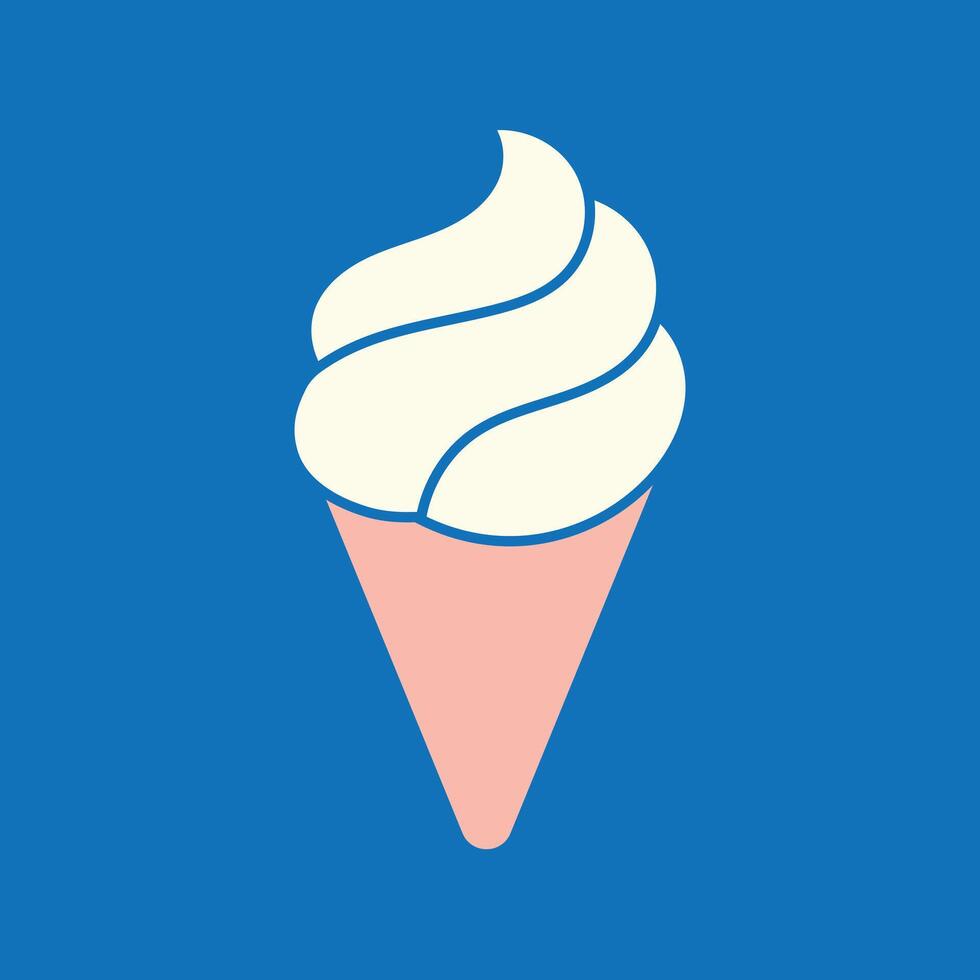 ice cream icon on blue background vector