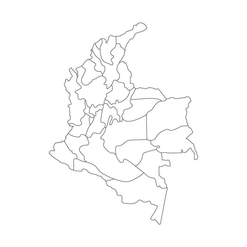 colombia map outline on white background vector