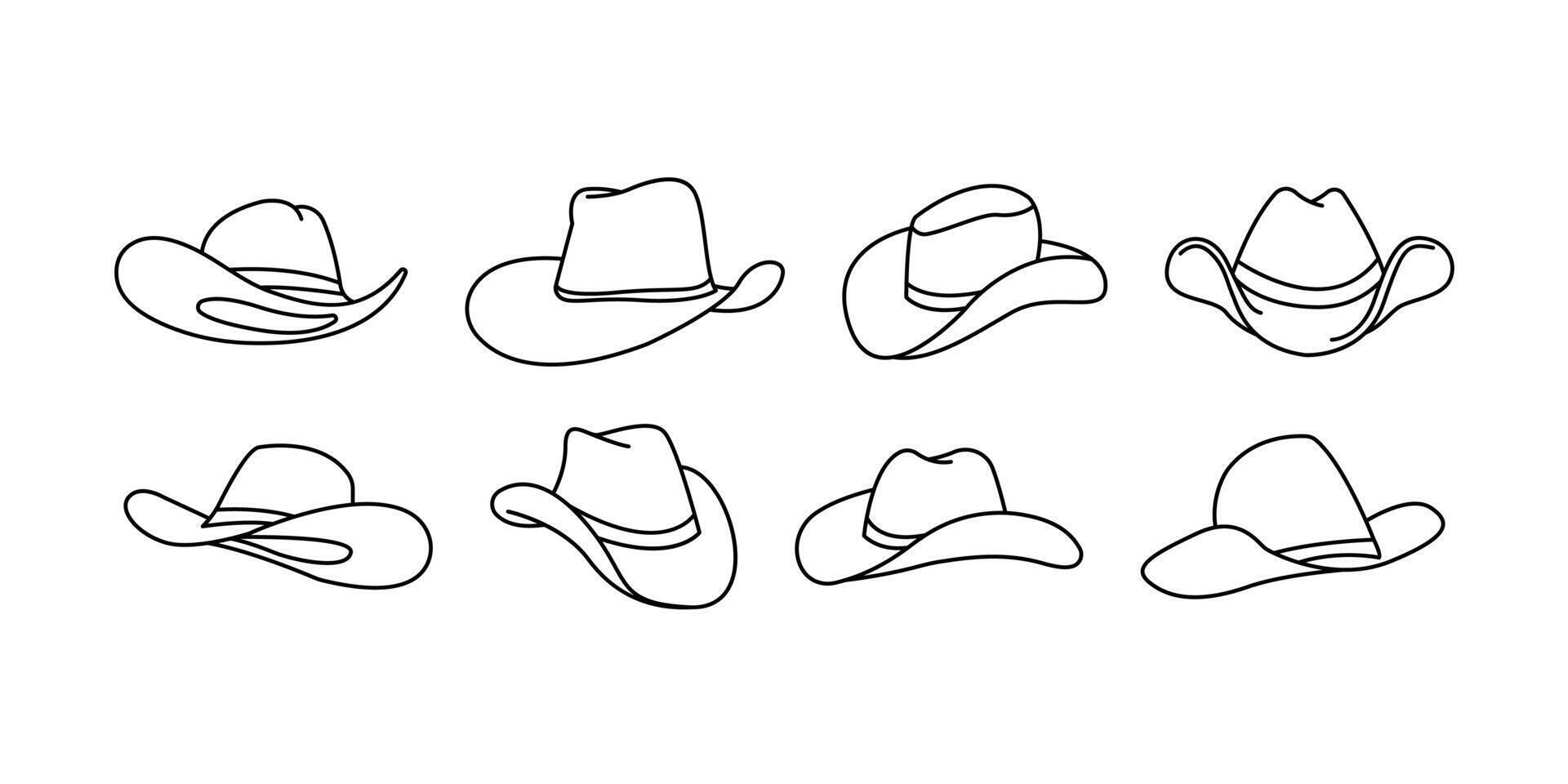 cowboy hats set of illustration vector