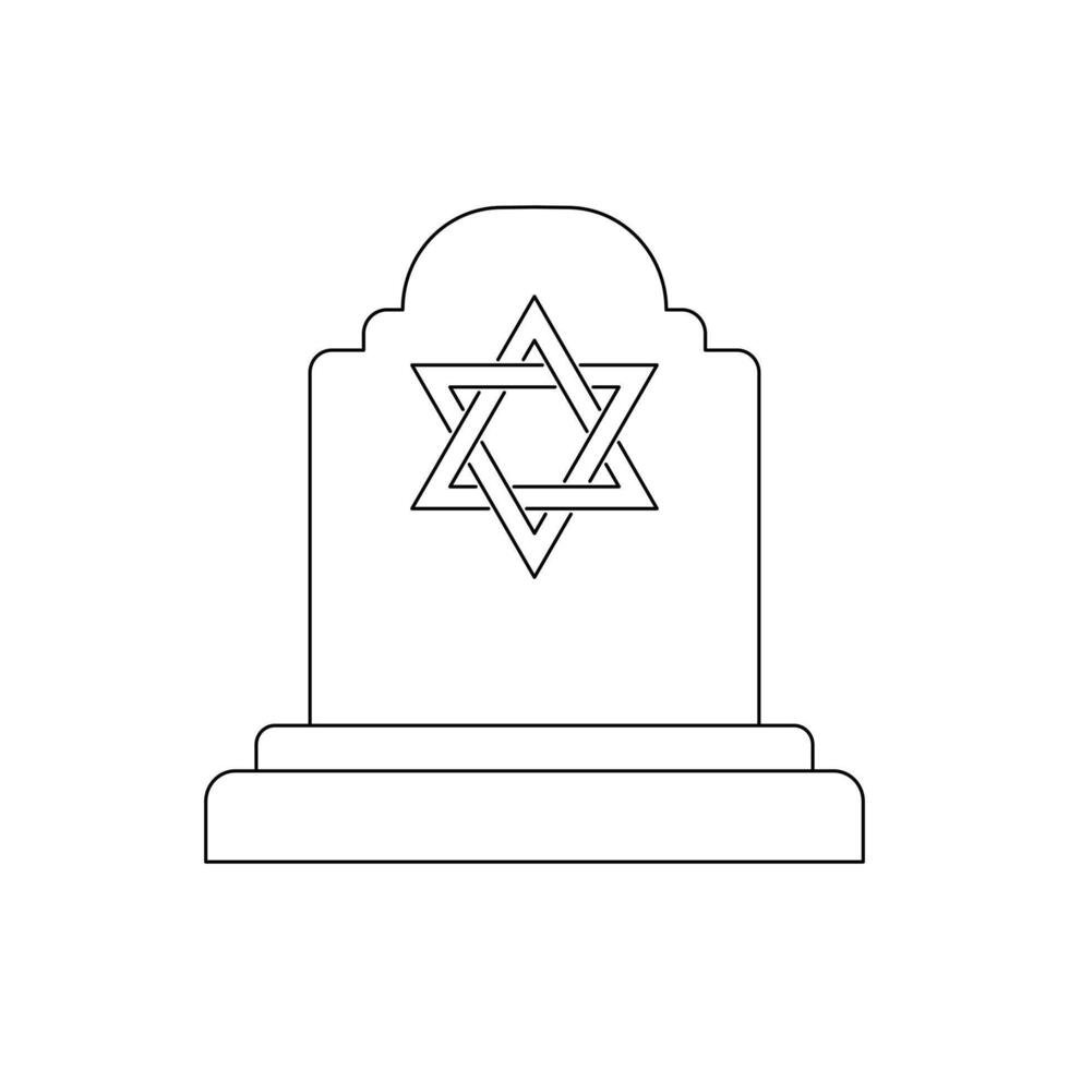 a star of david on a jewish tombstone vector